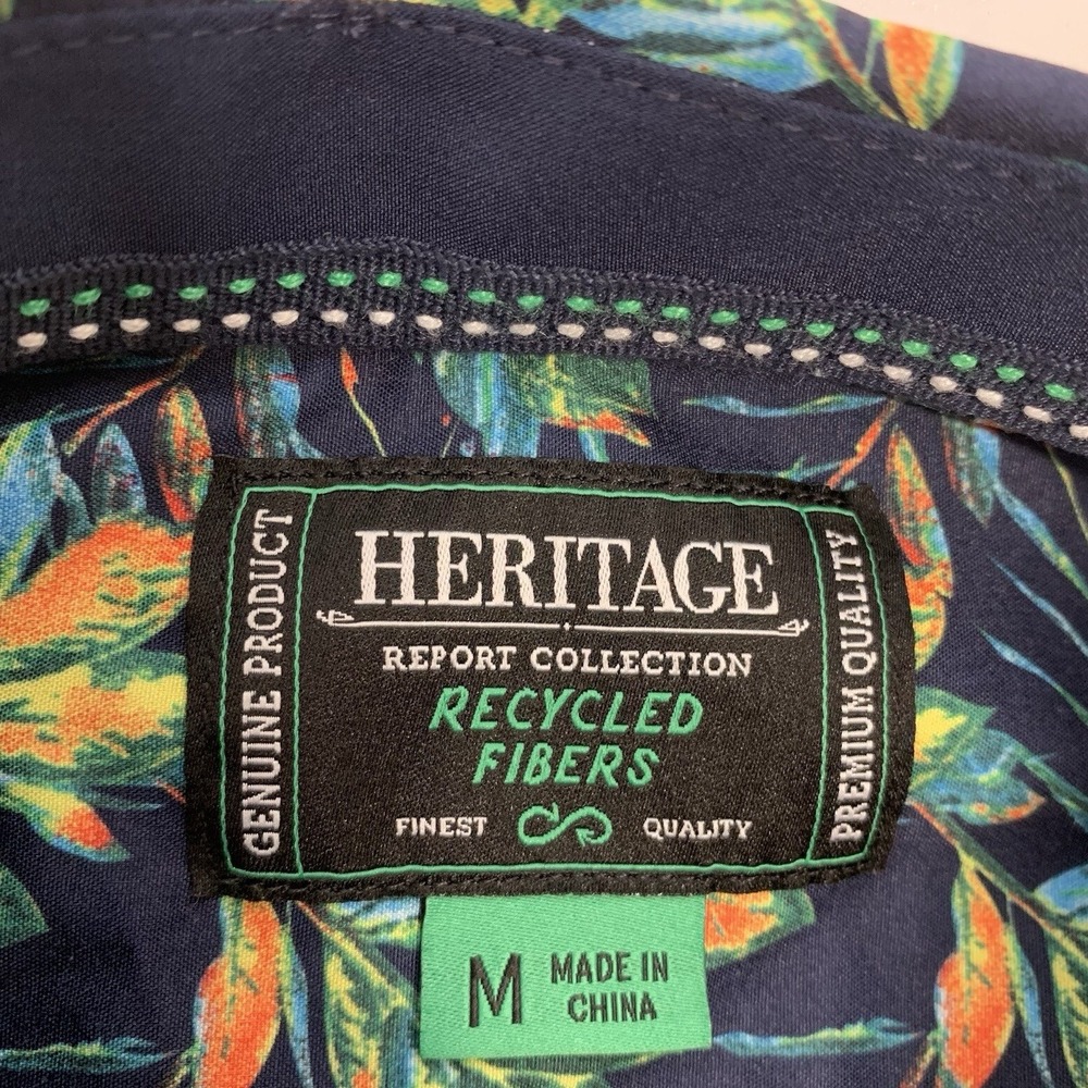 Heritage Resort Tropical Short Sleeve Camp Shirt Medium Button‎ Up Travel Beach - Picture 6 of 10